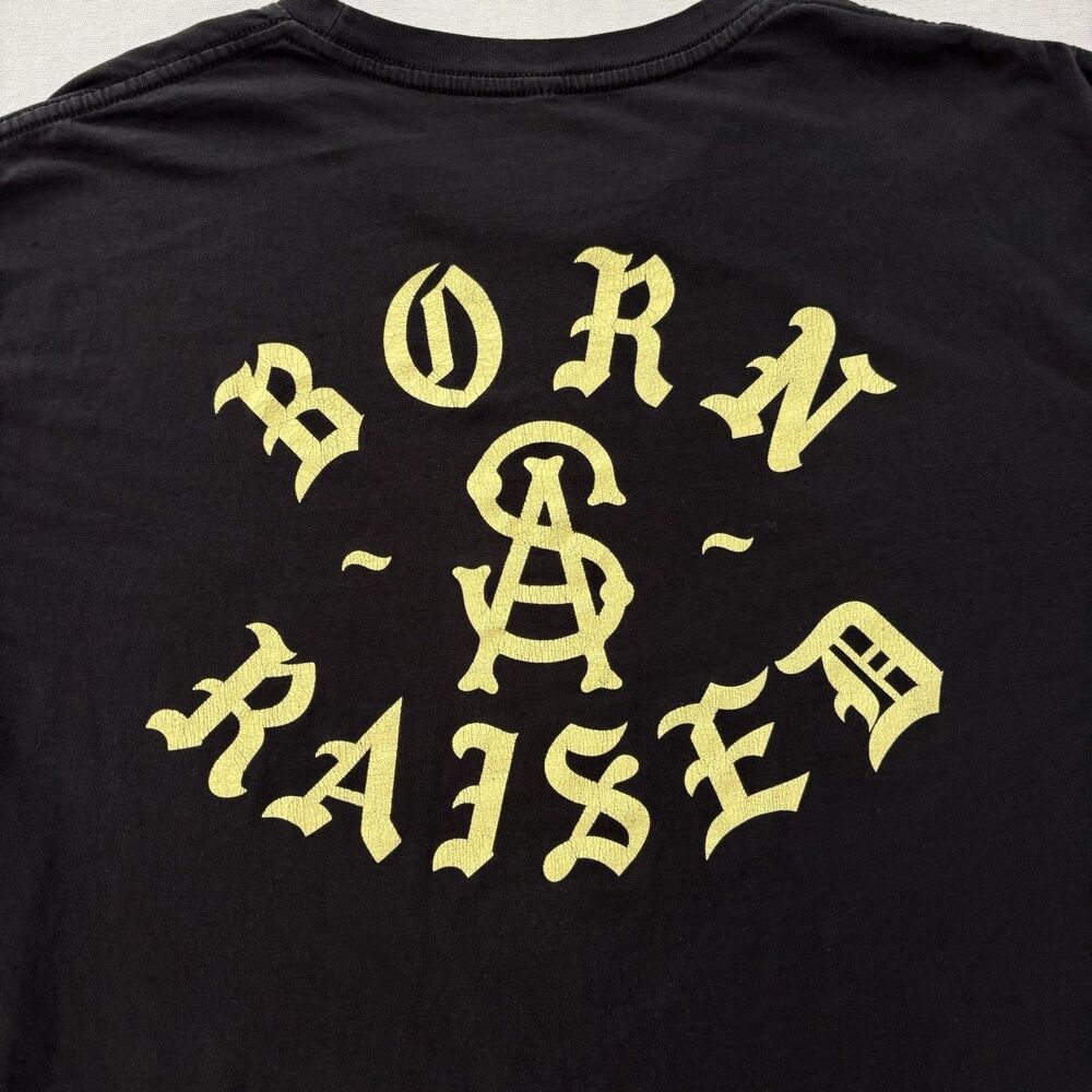 Born x Raised “SA” Black XL T-Shirt Gothic Logo Streetwear Rare Vintage Style - Picture 3 of 9